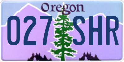 OR license plate 027SHR