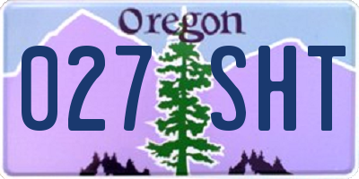 OR license plate 027SHT