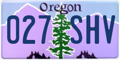 OR license plate 027SHV