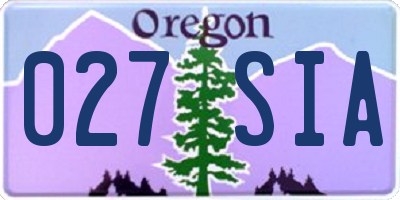 OR license plate 027SIA