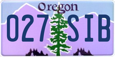 OR license plate 027SIB