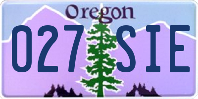 OR license plate 027SIE