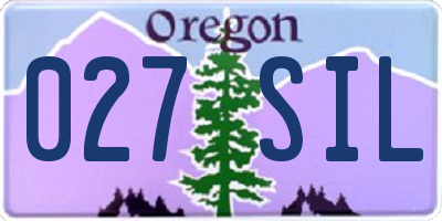 OR license plate 027SIL