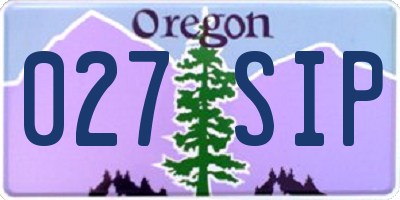 OR license plate 027SIP
