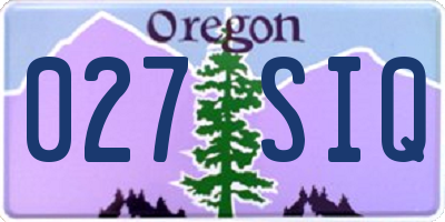 OR license plate 027SIQ