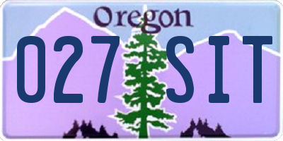 OR license plate 027SIT