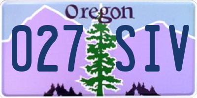 OR license plate 027SIV