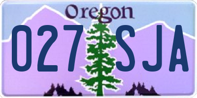 OR license plate 027SJA