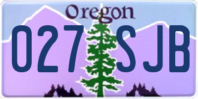 OR license plate 027SJB