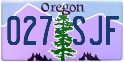 OR license plate 027SJF