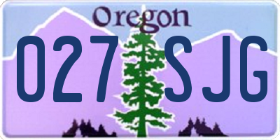 OR license plate 027SJG