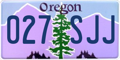 OR license plate 027SJJ