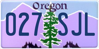 OR license plate 027SJL