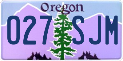 OR license plate 027SJM