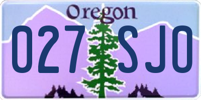 OR license plate 027SJO