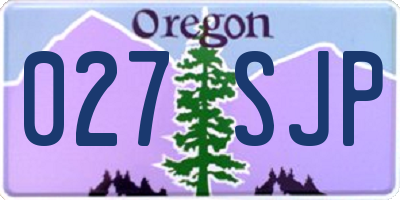 OR license plate 027SJP