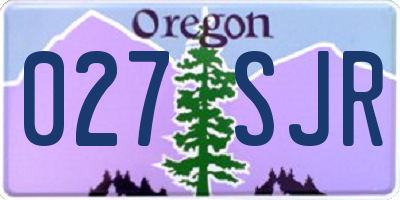 OR license plate 027SJR