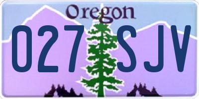 OR license plate 027SJV