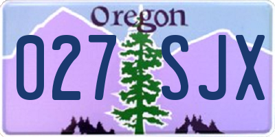 OR license plate 027SJX