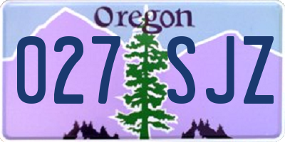 OR license plate 027SJZ