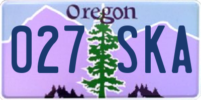 OR license plate 027SKA