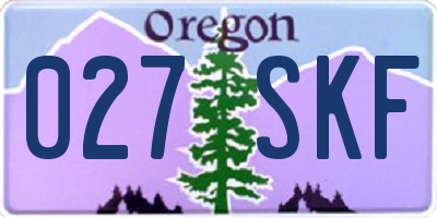 OR license plate 027SKF