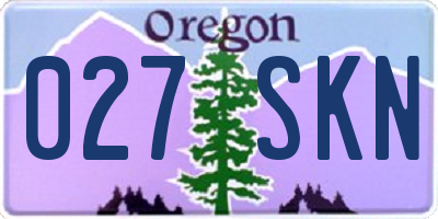 OR license plate 027SKN