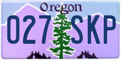 OR license plate 027SKP