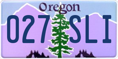 OR license plate 027SLI