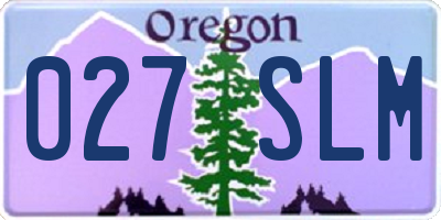 OR license plate 027SLM