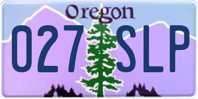 OR license plate 027SLP