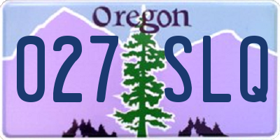OR license plate 027SLQ