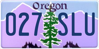 OR license plate 027SLU