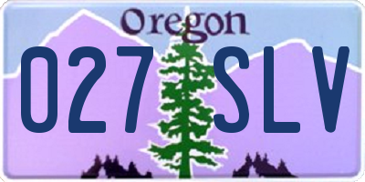 OR license plate 027SLV