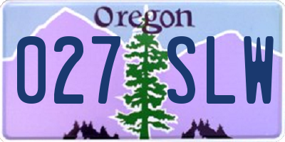 OR license plate 027SLW