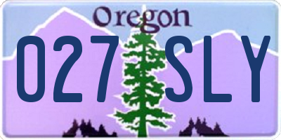 OR license plate 027SLY