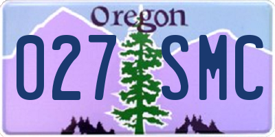 OR license plate 027SMC