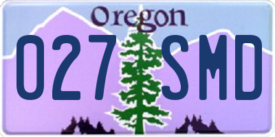 OR license plate 027SMD