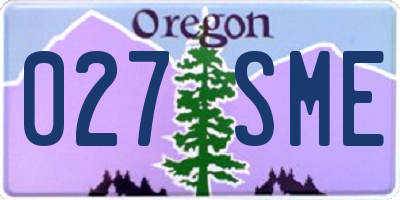 OR license plate 027SME
