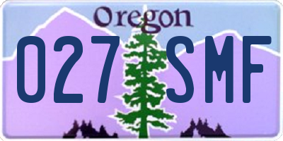 OR license plate 027SMF