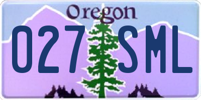 OR license plate 027SML