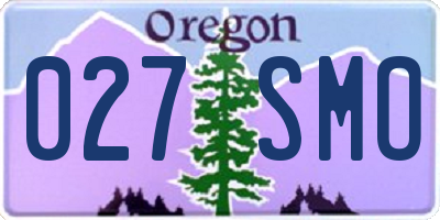 OR license plate 027SMO