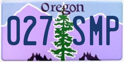 OR license plate 027SMP