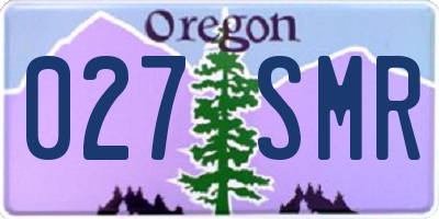 OR license plate 027SMR