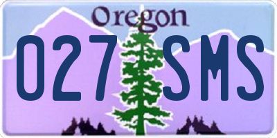 OR license plate 027SMS