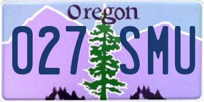 OR license plate 027SMU