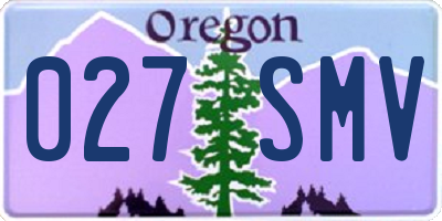 OR license plate 027SMV