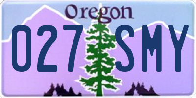 OR license plate 027SMY