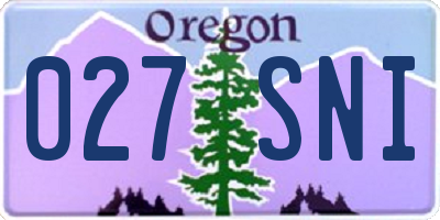 OR license plate 027SNI