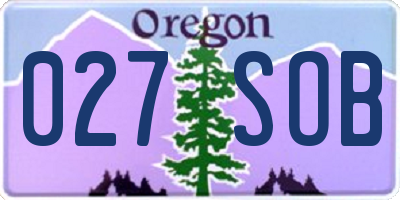 OR license plate 027SOB